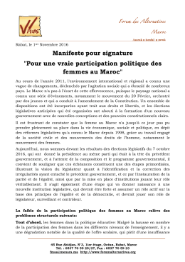 Manifeste pour signature "Pour une vraie participation