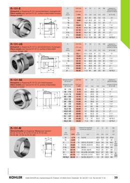R-131-UE pi&egrave;ce mobile, filetage m&acirc;le