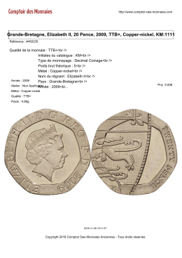 Grande-Bretagne, Elizabeth II, 20 Pence, 2009, TTB+, Copper