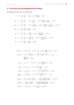 5. Formules de d&eacute;veloppements limit&eacute;s