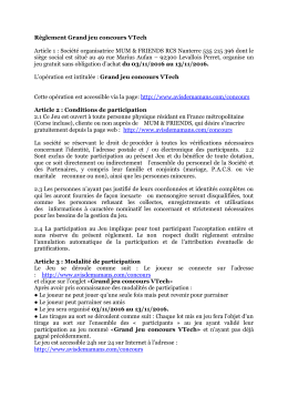 R&egrave;glement Grand jeu concours VTech Article 1