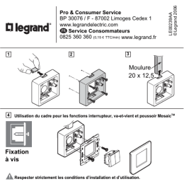 20 x 12,5 Moulure Fixation &agrave; vis
