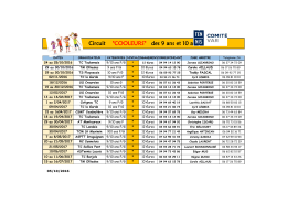 Circuit "COOLEURS" des 9 ans et 10 ans