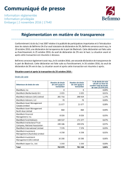 Communiqué de presse