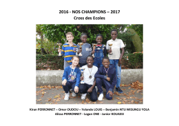 2016 - NOS CHAMPIONS – 2017 Cross des Ecoles