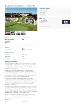 Bel appartement de 3.5 pièces en rez-de-jardin