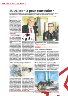 egdc est &laquo; l&agrave; pour construire