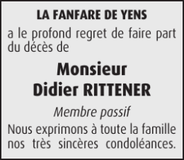 Monsieur Didier RITTENER