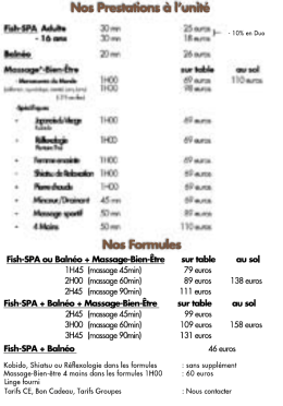 T&eacute;l&eacute;chargez nos tarifs