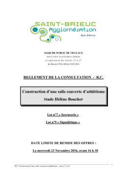 Règlement de consultation - La salle des marchés MEGALIS