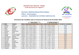 Domaine: Math&eacute;matique/Informatique Fili&egrave;re : Informatique