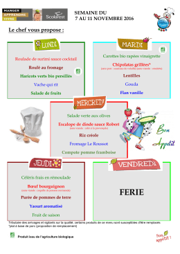 Le chef vous propose :