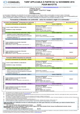 SC120MY-8 (Novembre 2016) Tarifs Mayotte