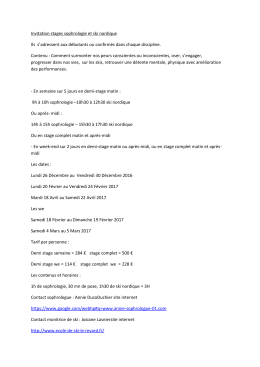 Invitation stages sophrologie et ski nordique Ils s`adressent aux