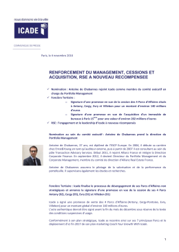 renforcement du management, cessions et acquisition, rse a