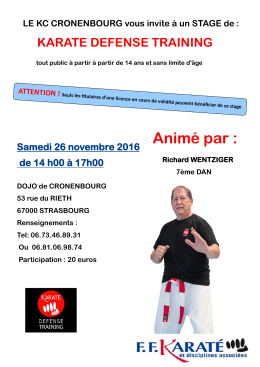 Anim&eacute; par - Karate Club Cronenbourg