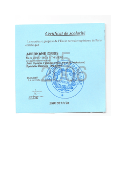 Page 1 Certificat de scolarit&eacute; La secr&eacute;taire g&eacute;n&eacute;rale de l`Ecole