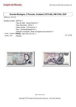 Grande-Bretagne, 5 Pounds, Undated (1973