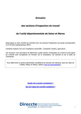 Annuaire des sections d`inspection du travail de l`unité
