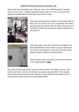 SORTIE NATURE 14/10 classes de CE2