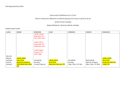 Planning prévisionnel 2016 Section école d`athlétisme