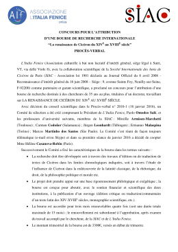 CONCOURS POUR L`ATTRIBUTION D`UNE BOURSE