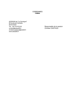 COORDONNEES Responsable de la session