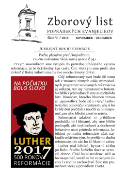 Zborov&yacute; list - ECAV Poprad