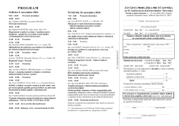 Program a prihláška na 45. konferenciu - SEZ-KES