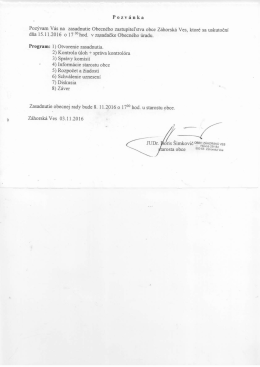 Pozvánka s programom zasadnutia OZ na stiahnutie.