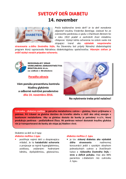 SVETOV&Yacute; DEŇ DIABETU 14. november