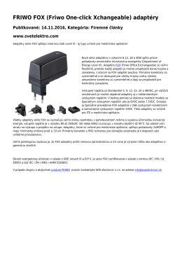 FRIWO FOX (Friwo One-click Xchangeable) adaptéry