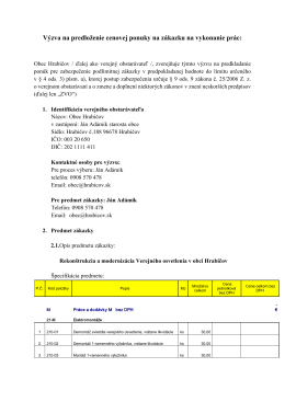 Výzva – rekonštrukcia a modernizácia verejného