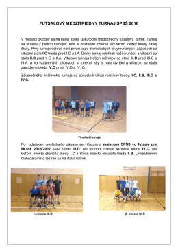 FUTSALOV&Yacute; MEDZITRIEDNY TURNAJ SPS&Scaron; 2016