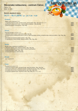 Slovensk&aacute; re&scaron;taur&aacute;cia - centrum Č&aacute;čov.