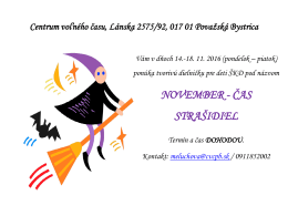 Centrum voľn&eacute;ho času, L&aacute;nska 2575/92, 017 01 Považsk&aacute; Bystrica