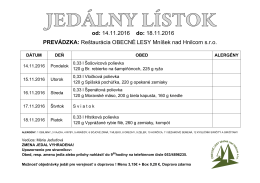 14.11.2016 do - Mníšek nad Hnilcom