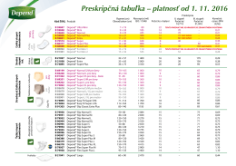 Preskripčn&aacute; tabulka
