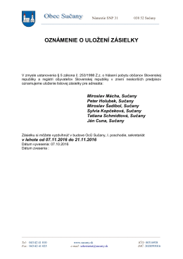 Oznámenie verejná vyhláška