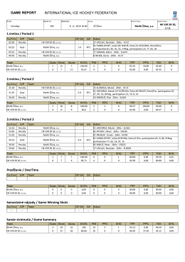 GAME REPORT INTERNATIONAL ICE HOCKEY FEDERATION 1