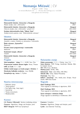 Nemanja Mićović – CV