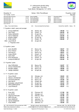 Rezultati - Plivanje info