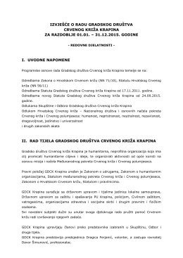 Izvje&scaron;će o radu za 2015. godinu (redovne)