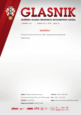 Glasnik 53/16 - Hrvatski nogometni savez