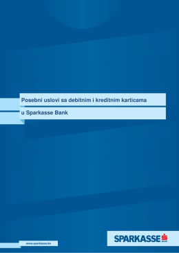 Posebni uslovi sa debitnim i kreditnim karticama u Sparkasse Bank