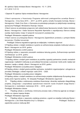 80. sjednica Vijeća ministara Bosne i Hercegovine
