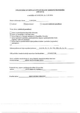 Page 1 FINANCIJSKI IZVJE&Scaron;TAJ O FINANCIRANJU IZBORNE