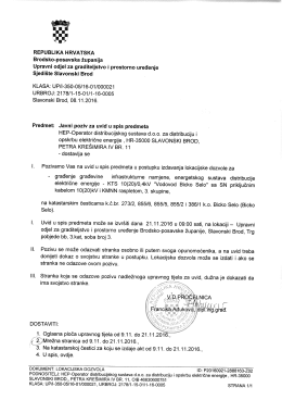 HEP - KTS 10(20)/0,4 kV "Vodovod Bicko - Brodsko