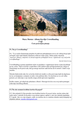 Mara Mostar: Album Kovilje Crowdfunding FAQ