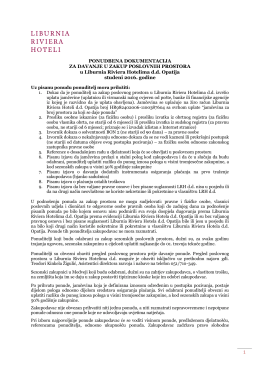 1 PONUDBENA DOKUMENTACIJA ZA DAVANJE U ZAKUP